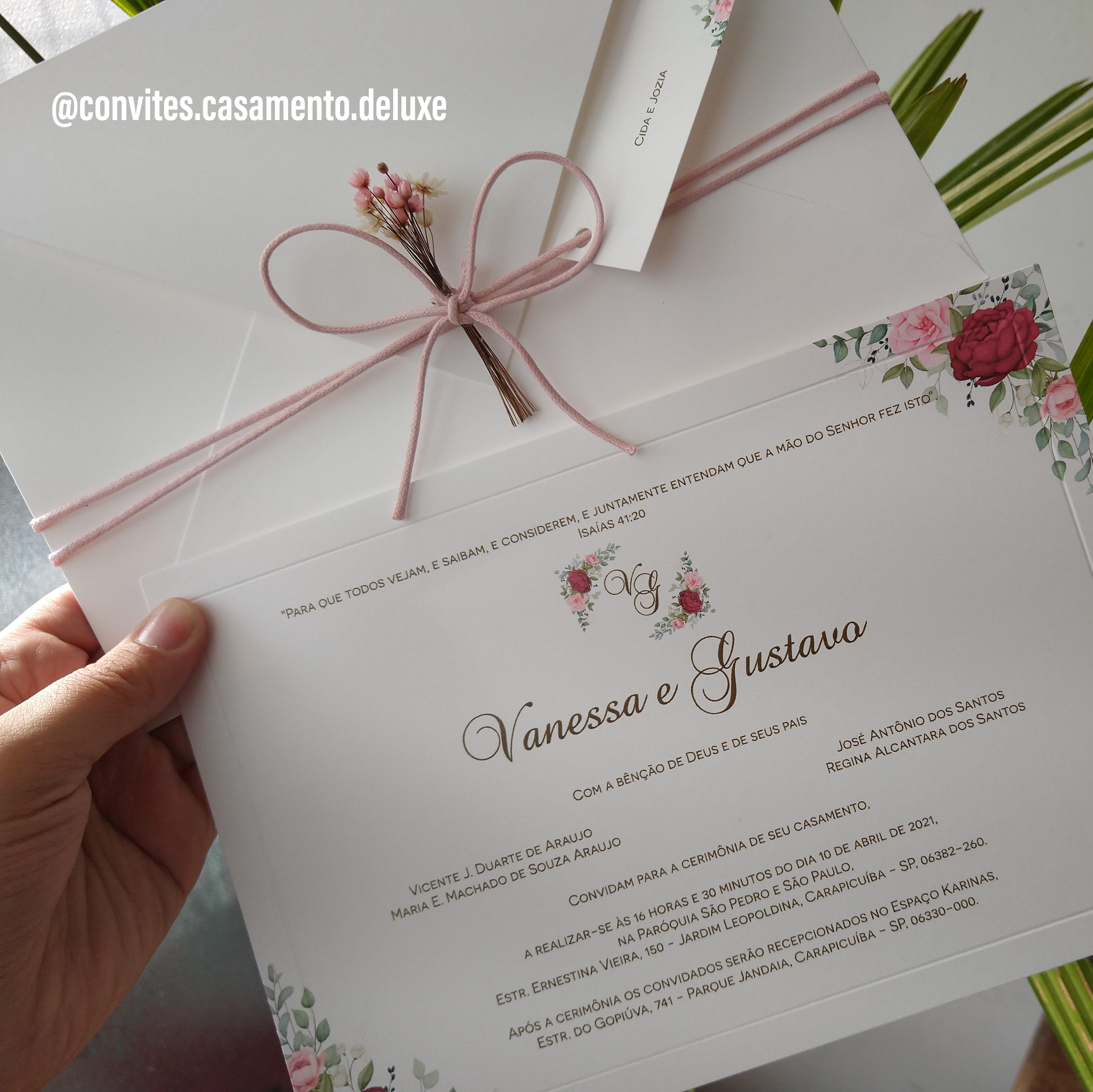 Convites de Casamento Rose