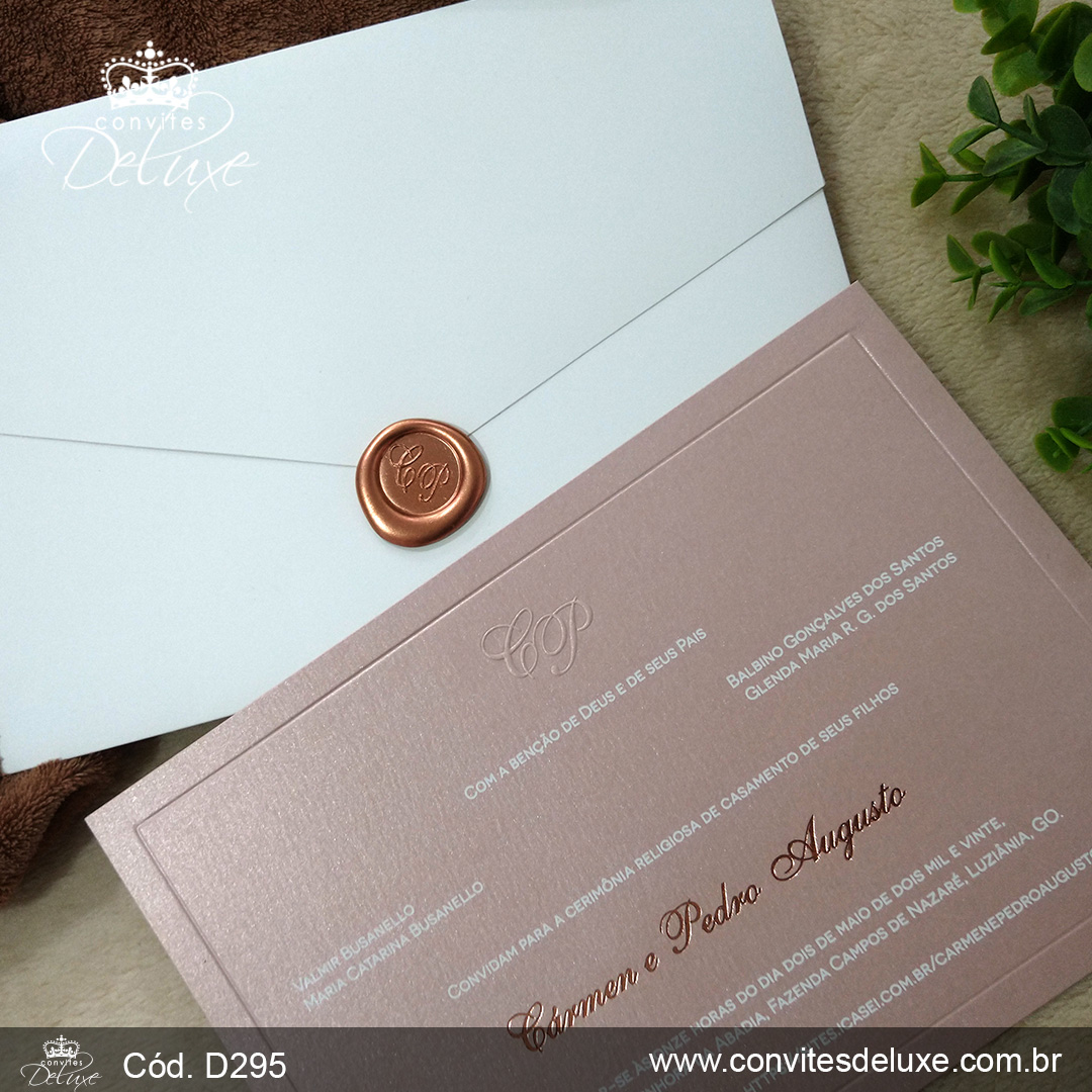 Convite de Casamento Rose Gold