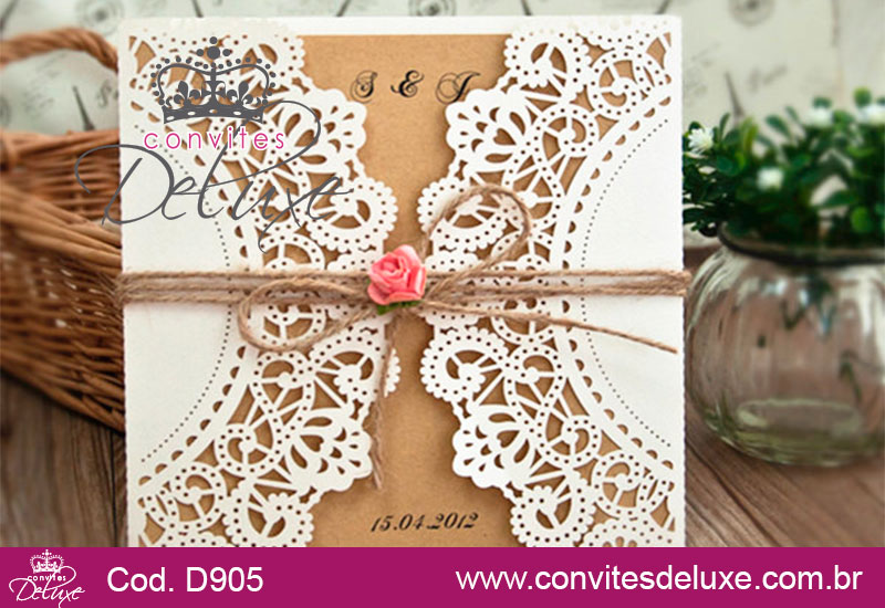 Convite de Casamento Corte Laser