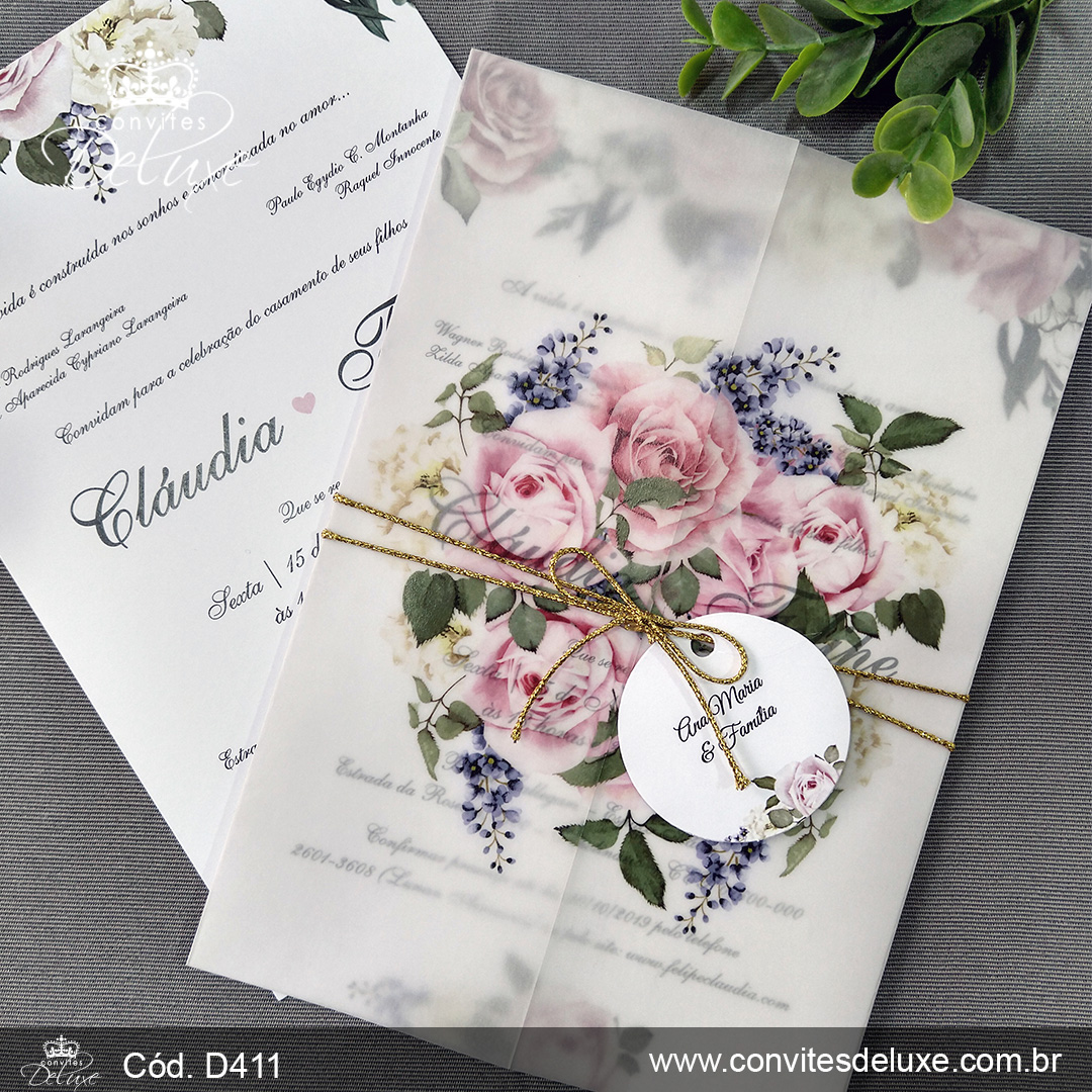 Convites de Casamento Aquarela Vegetal